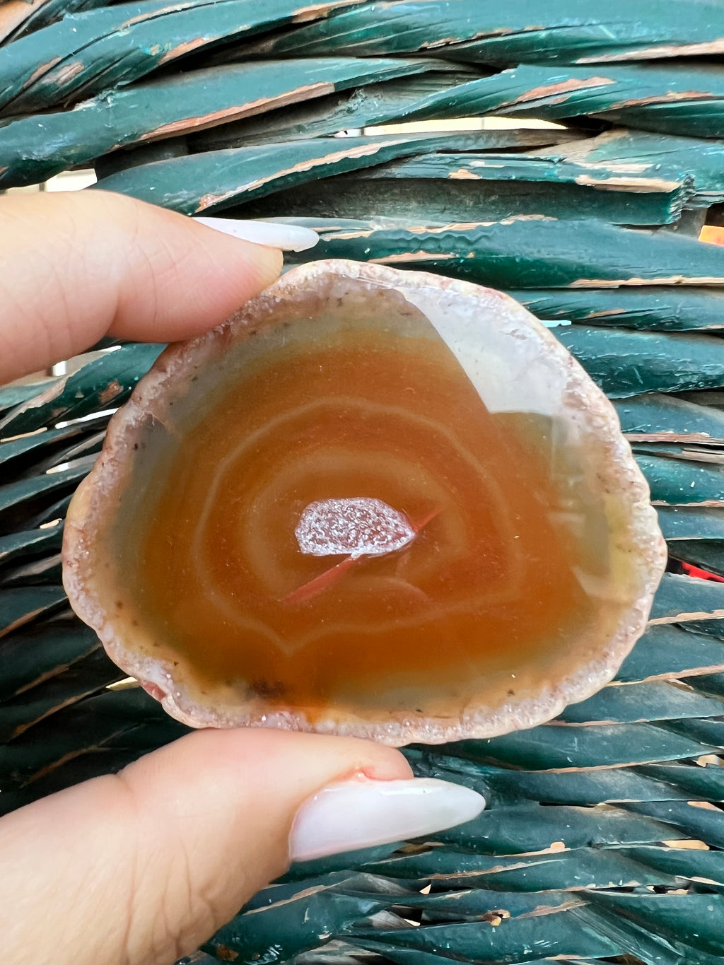 Natural Druzy Agate Slice – Energy, Balance & Protection | 38 g