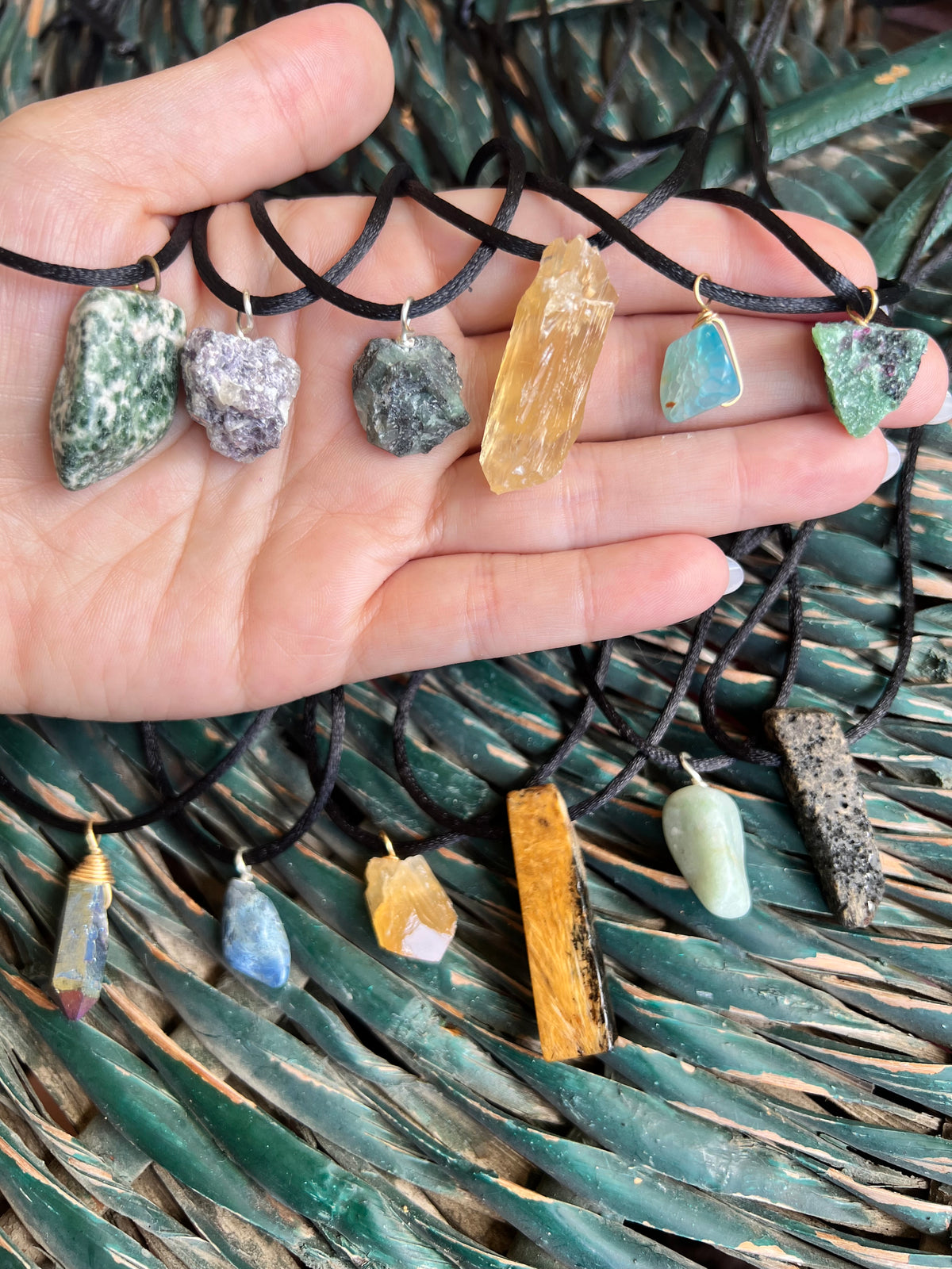 Natural Raw Crystal Necklace Collection – Adjustable Cord