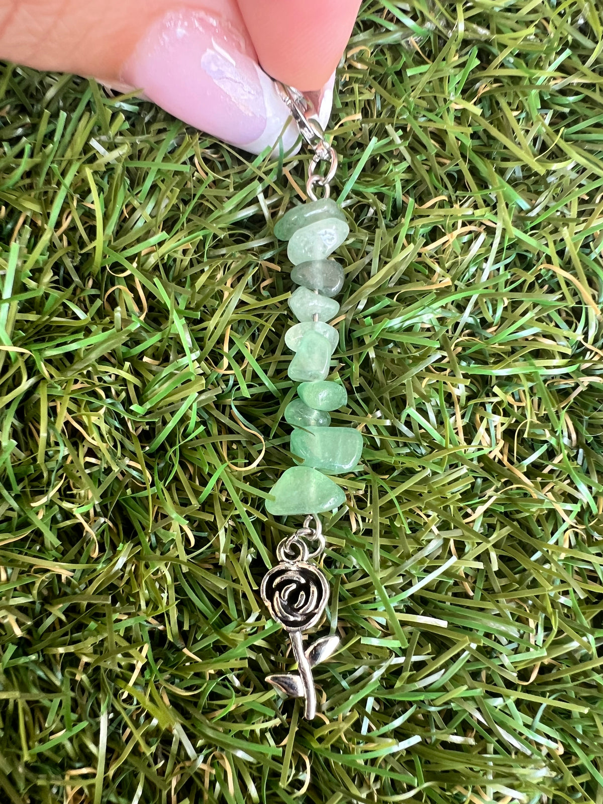 Natural Crystal Chip Phone Charm & Keychain – Genuine Gemstone Bag Charm