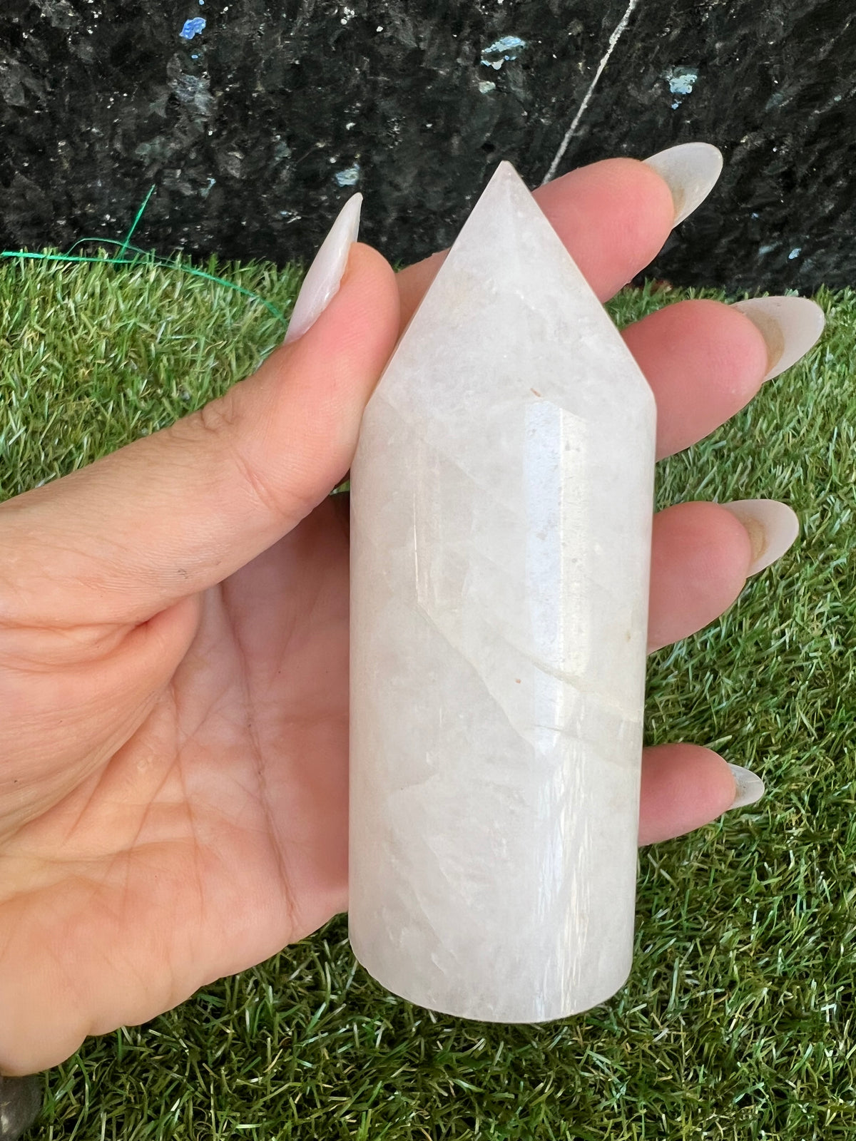 Natural Milky Quartz Cylindrical Tower | Clarity & Harmony Crystal Point