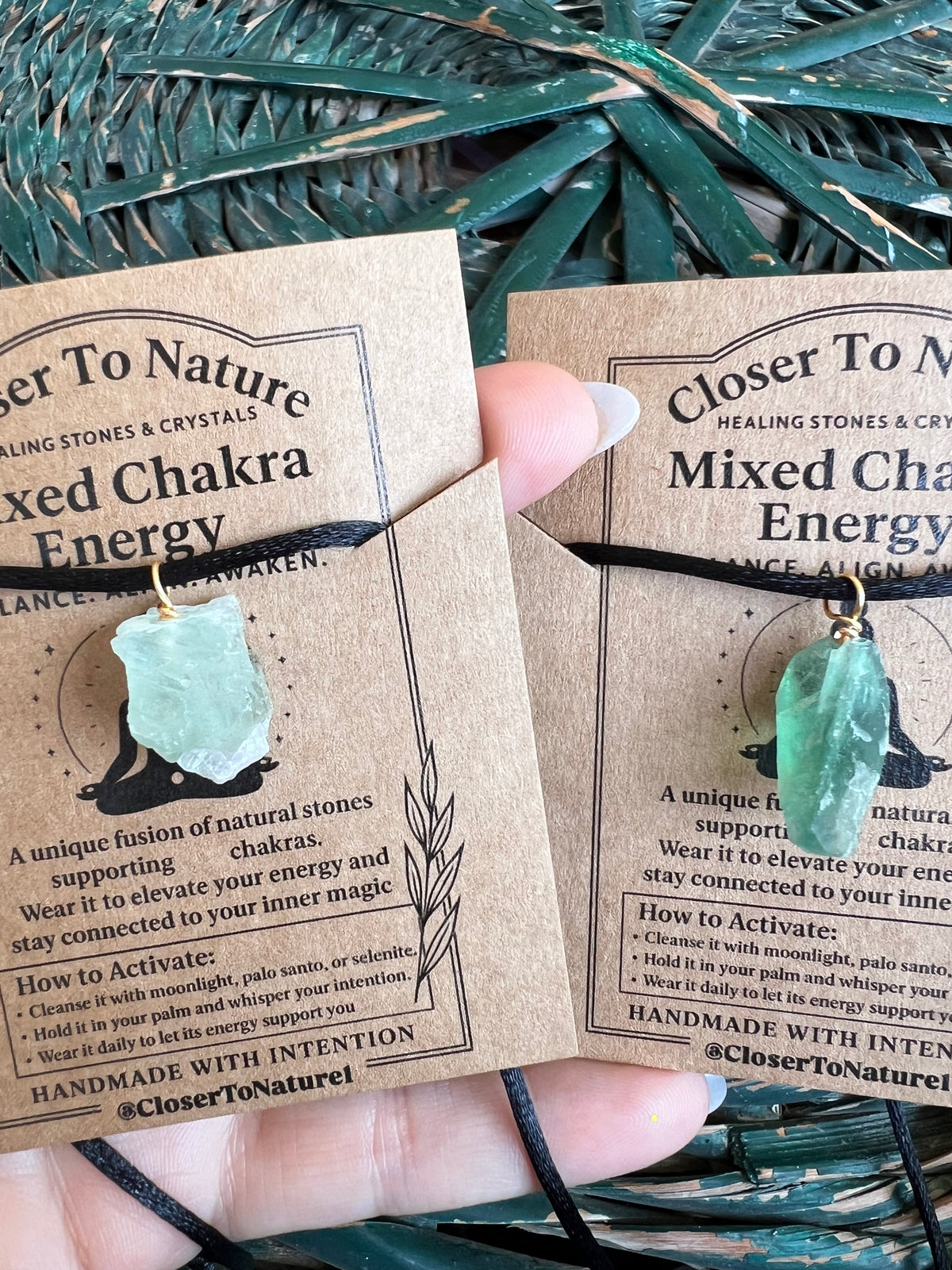 Natural Raw Fluorite Necklace – Adjustable Cord