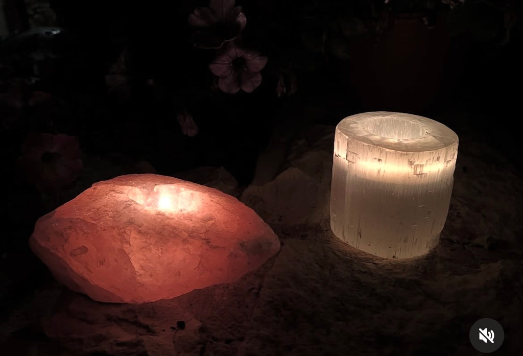 Natural Selenite Candle Holder – Cleansing & Peace