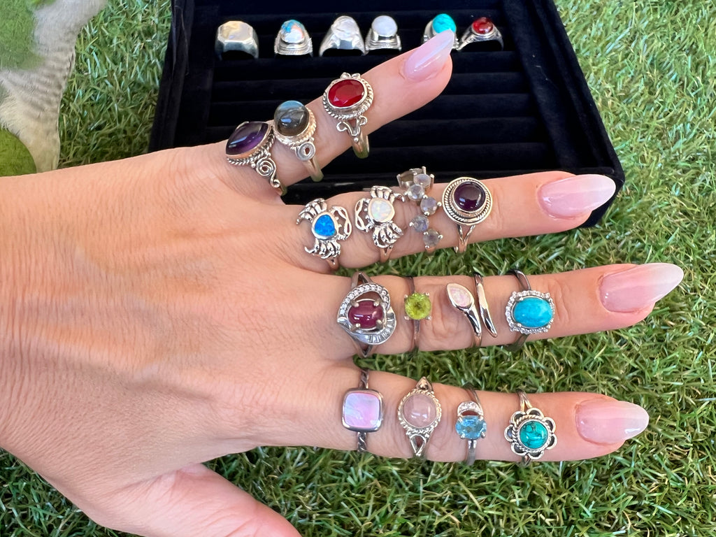 Genuine Red Quartz Ring in 925 Italian Sterling Silver