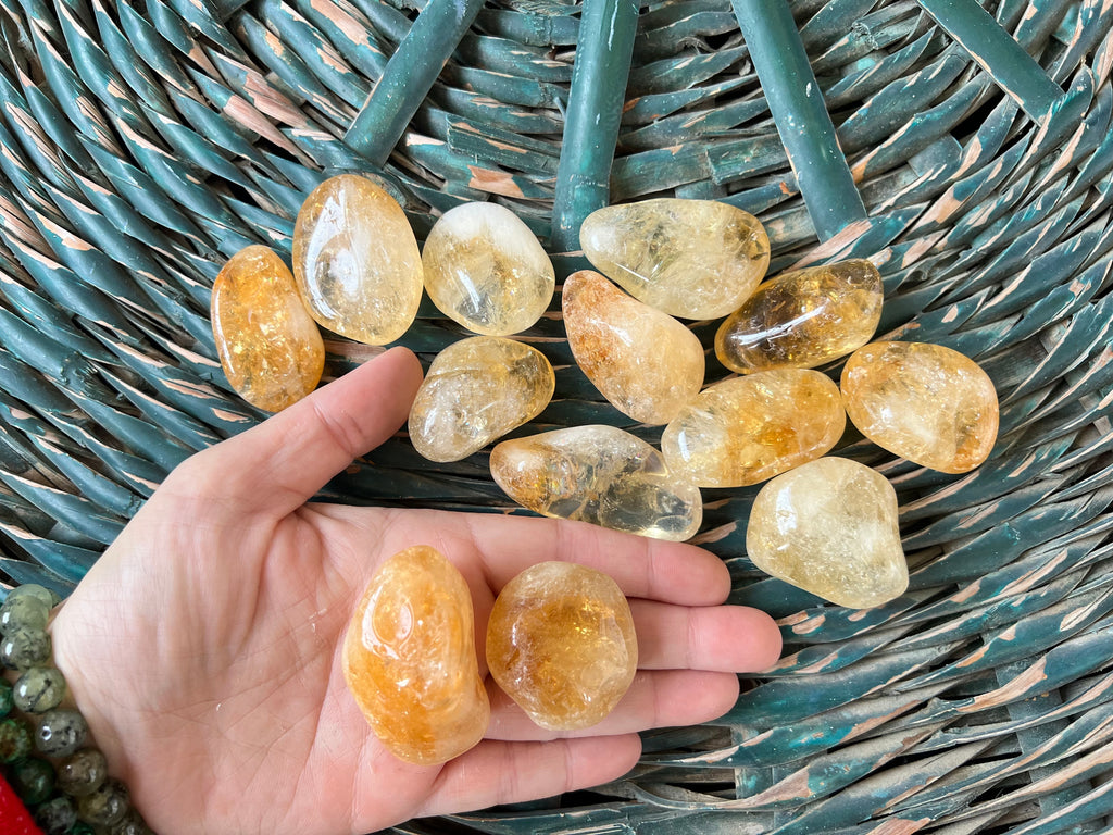 Natural Polished Citrine Tumble Stone