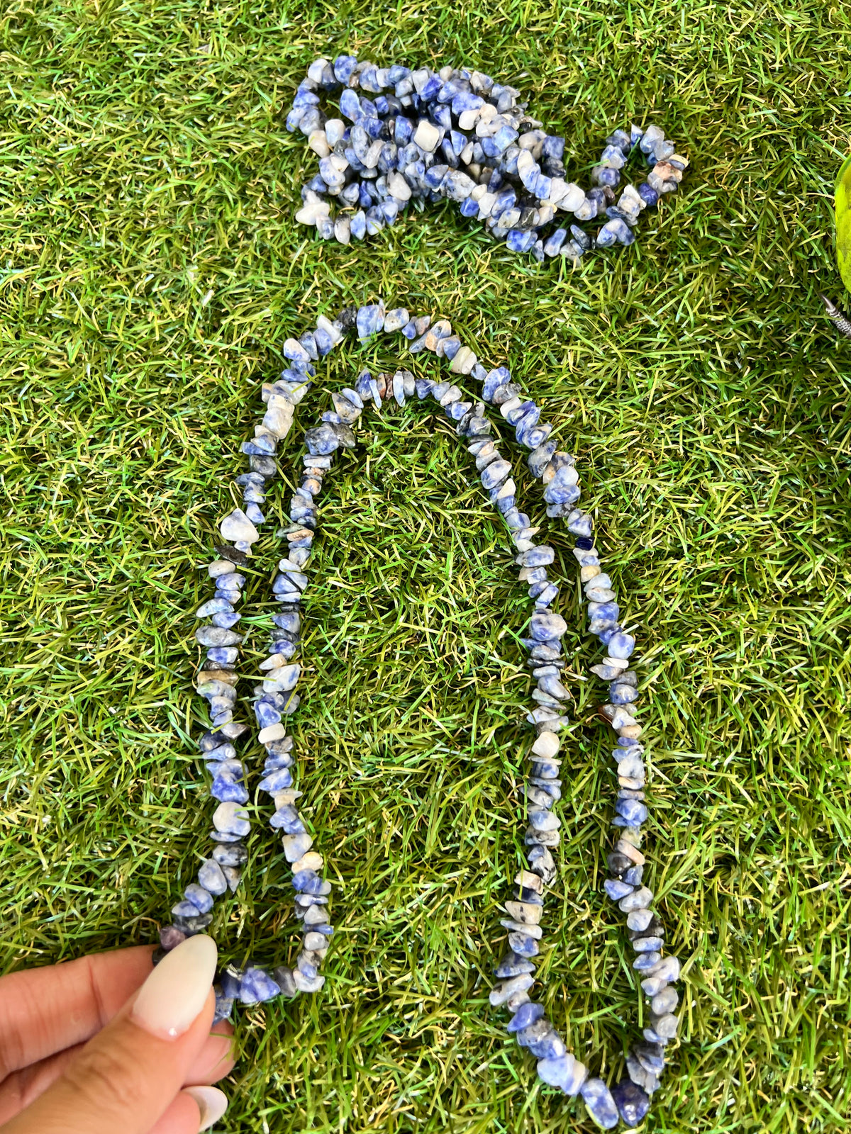 Natural Sodalite Chip Necklace | Genuine Irregular Gemstone Chips | Communication, Intuition & Mental Clarity