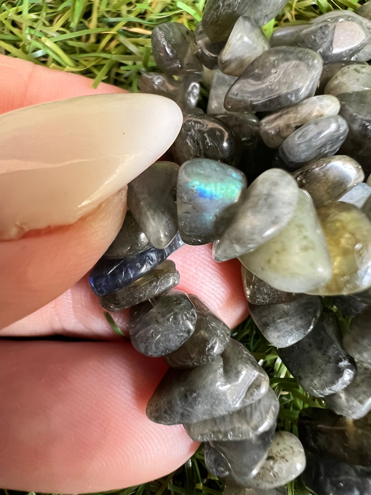 Natural Labradorite Chip Necklace | Genuine Irregular Gemstone Chips | Protection, Intuition & Transformation