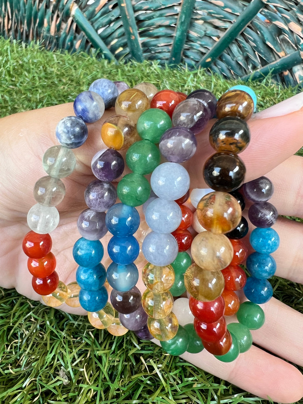Natural Seven Chakra Gemstone Bracelet – Balance, Energy & Alignment | 8mm