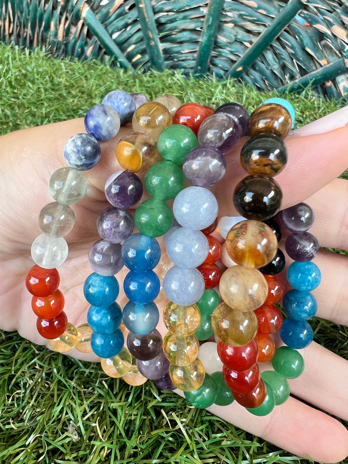 Natural Seven Chakra Gemstone Bracelet – Balance, Energy & Alignment | 8mm