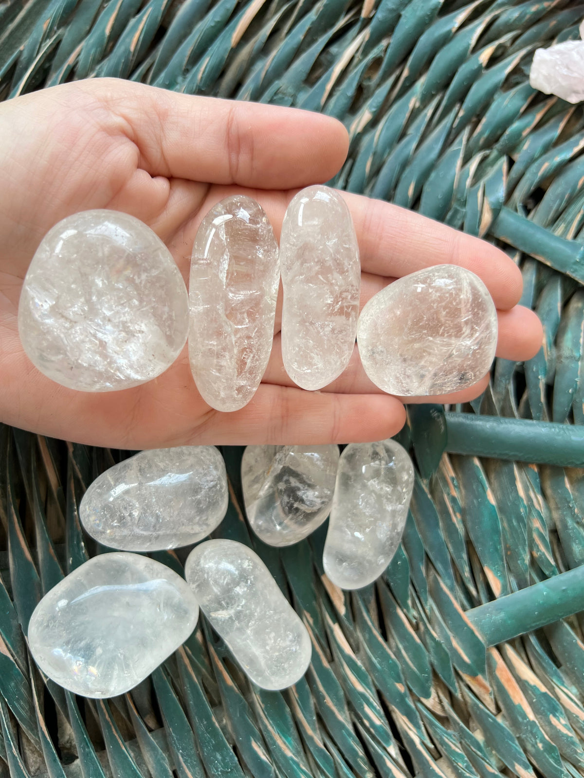 Natural Polished Crystal Quartz Tumble Stone