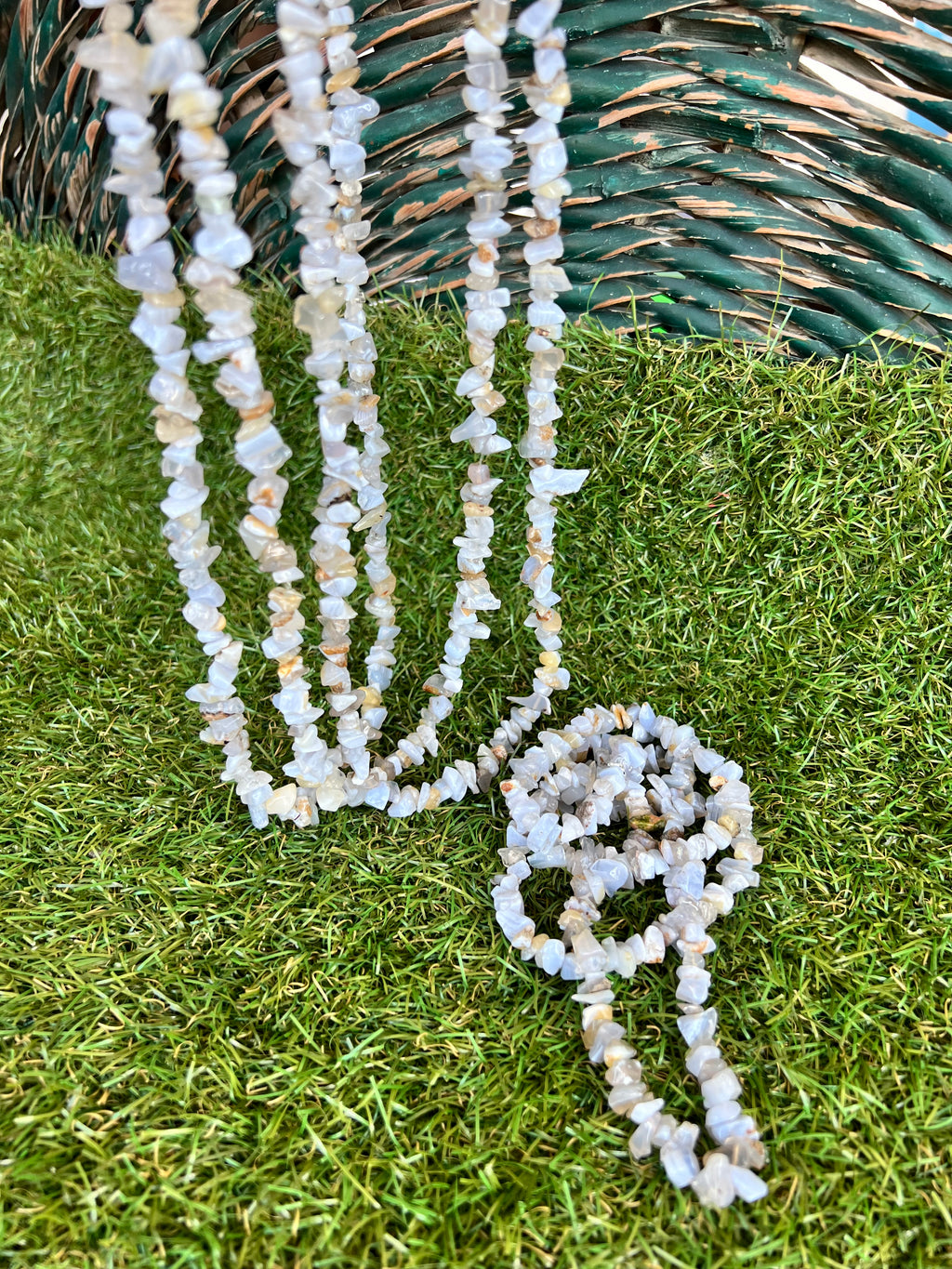 Natural Blue Lace Agate Chip Necklace | Genuine Irregular Gemstone Chips | Peace, Communication & Emotional Harmony