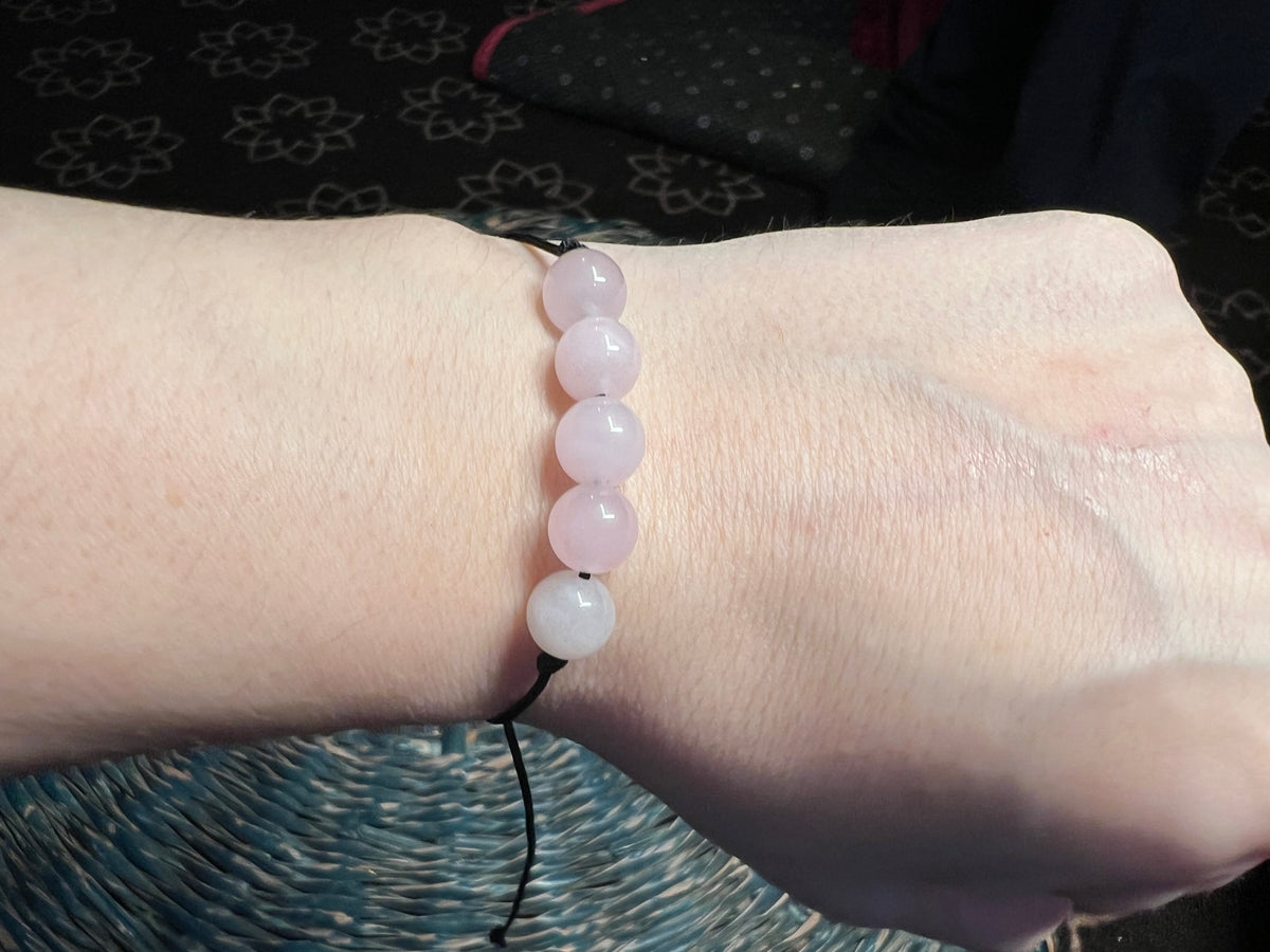 Natural Rose Quartz 8mm Beaded Bracelet | Love, Compassion & Emotional Healing Crystal Bracelet