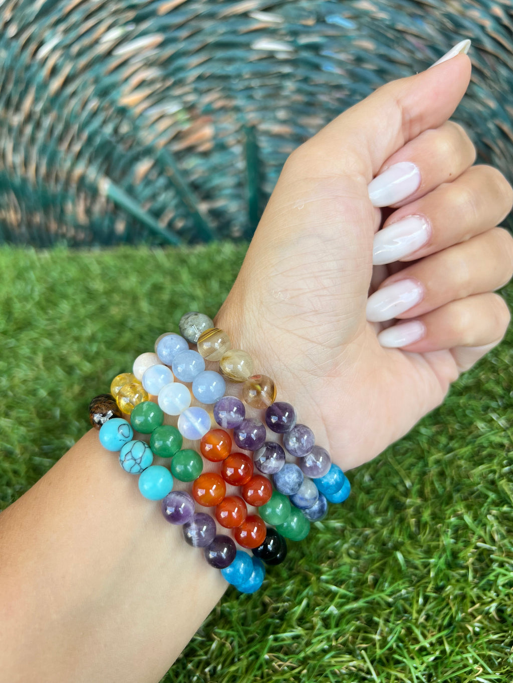 Natural Seven Chakra Gemstone Bracelet – Balance, Energy & Alignment | 8mm