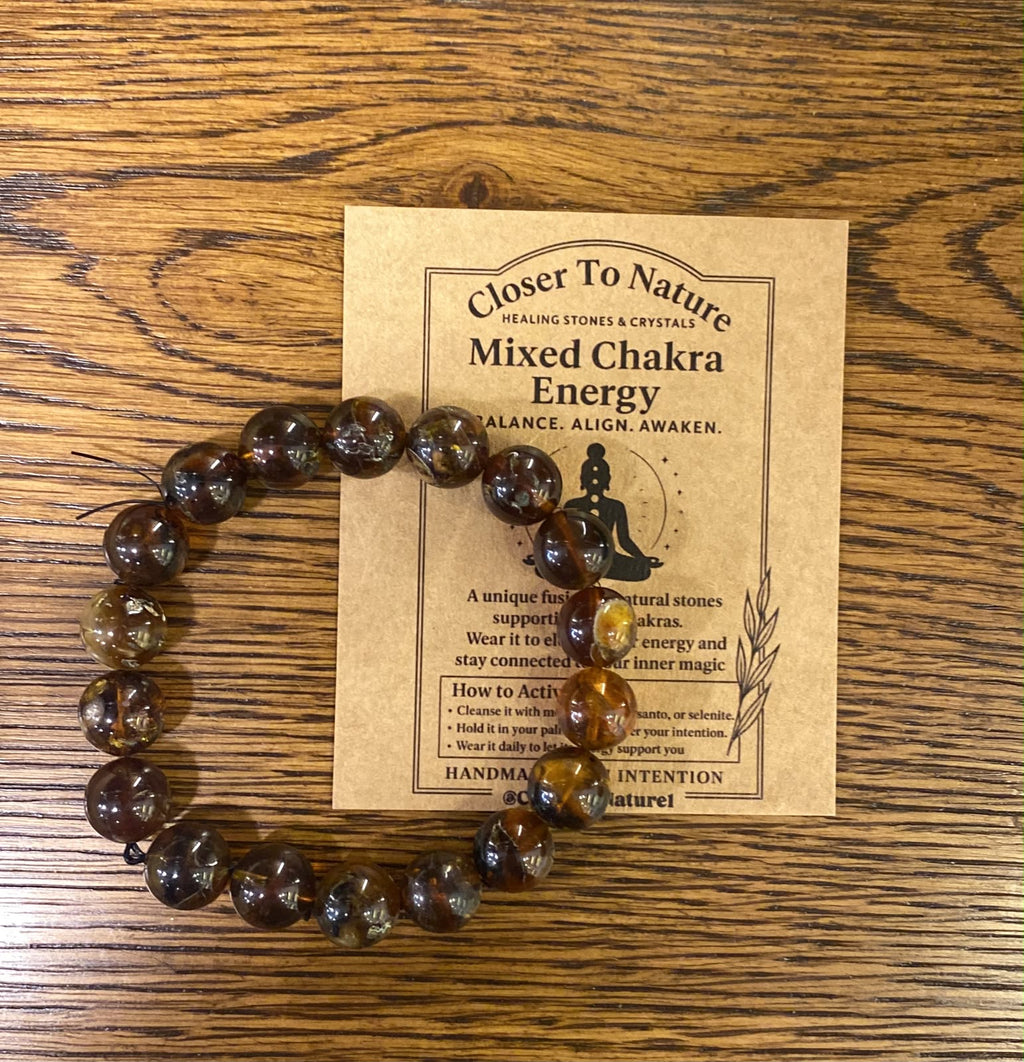 Natural Amber Bracelet – Warmth, Vitality & Positive Energy | 12 mm Elastic Beads
