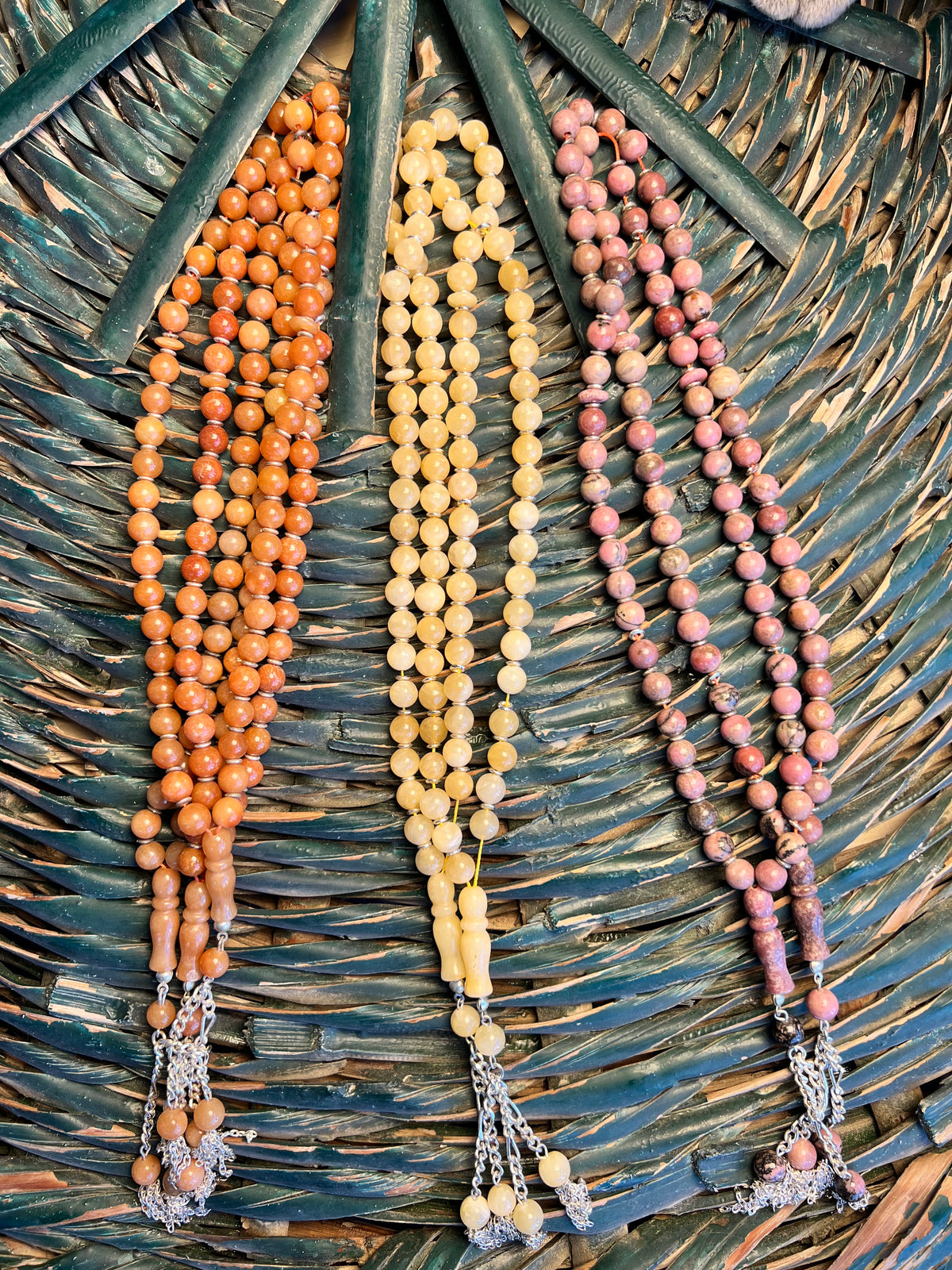 Natural Gemstone Rosary (Misbaha/Tasbih) – 8 mm Prayer Beads for Peace, Love & Mindfulness