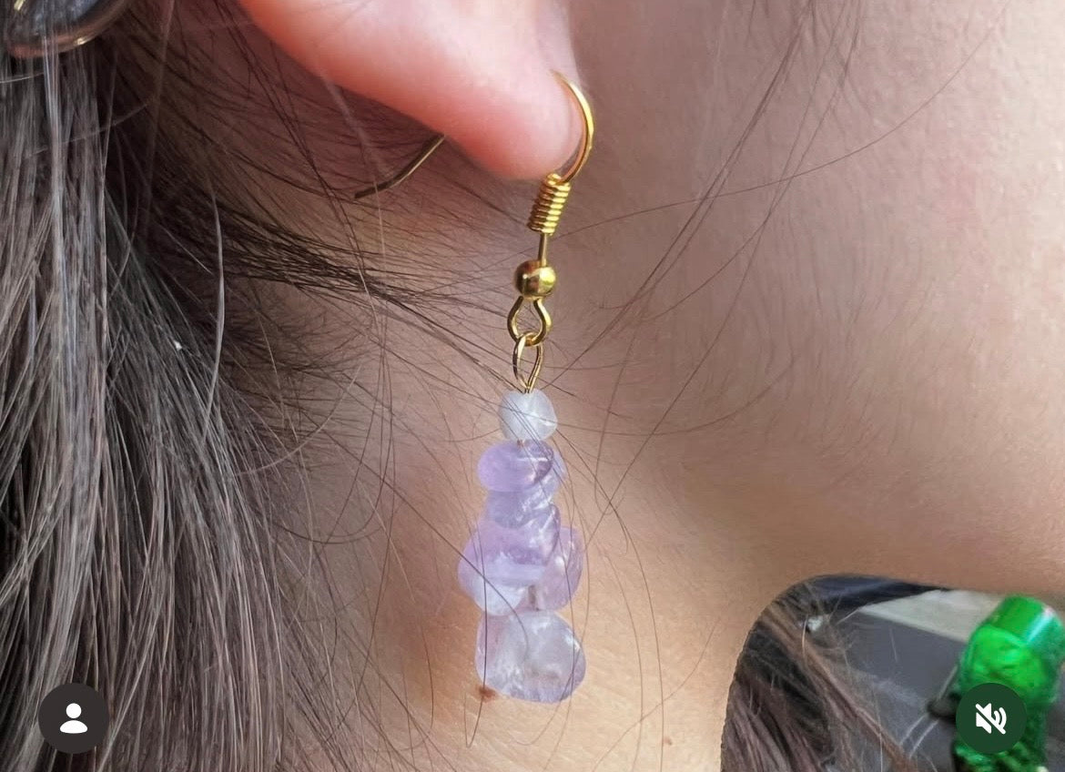 Natural Crystal Chip Earrings Collection