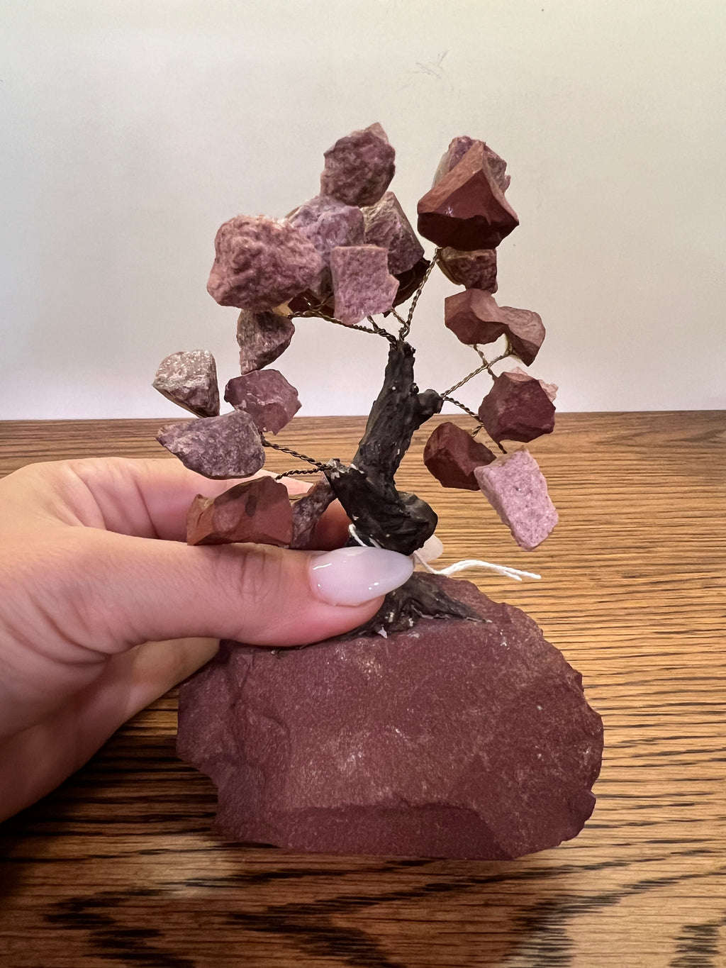 Natural Red Jasper Crystal Tree on Raw Red Jasper Base