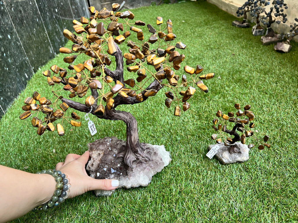 Tiger’s Eye Crystal Tree on Smoky Quartz Cluster Base - Abundance Power & Protection