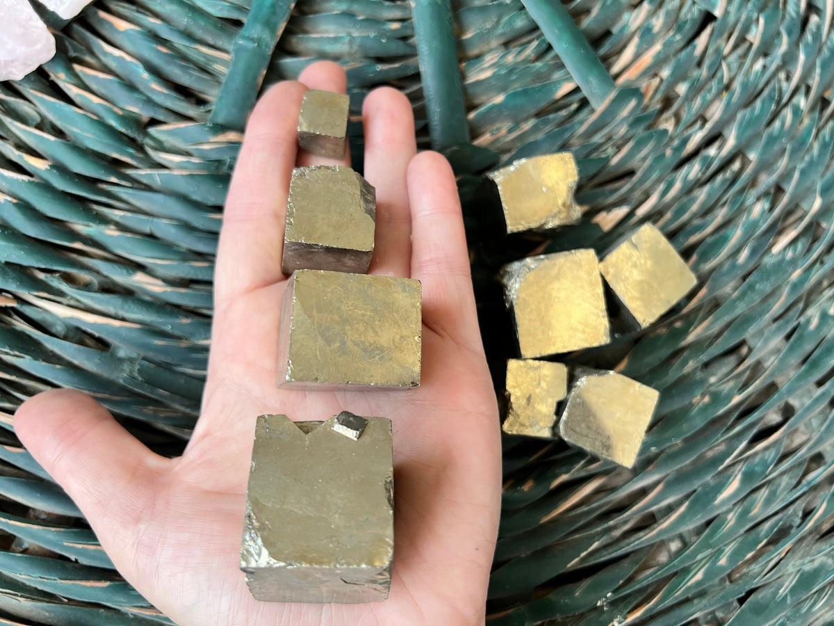 Natural Pyrite Cubes (Raw Cubic Pyrite Crystals)
