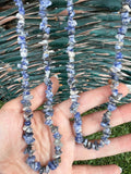 Natural Sodalite Chip Necklace | Genuine Irregular Gemstone Chips | Communication, Intuition & Mental Clarity