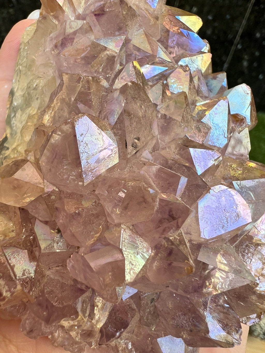 Natural Angel Aura Quartz Cluster – Statement Piece