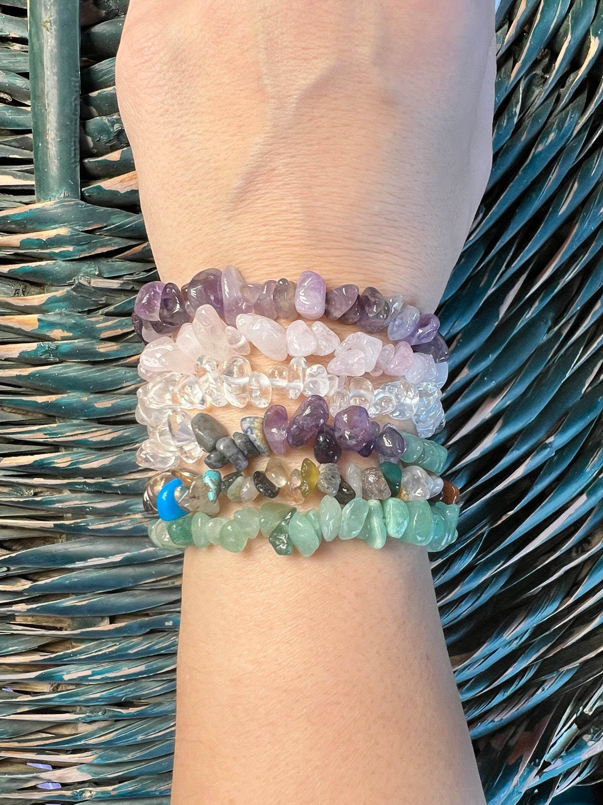 Natural Crystal Chip Full Bracelet Collection