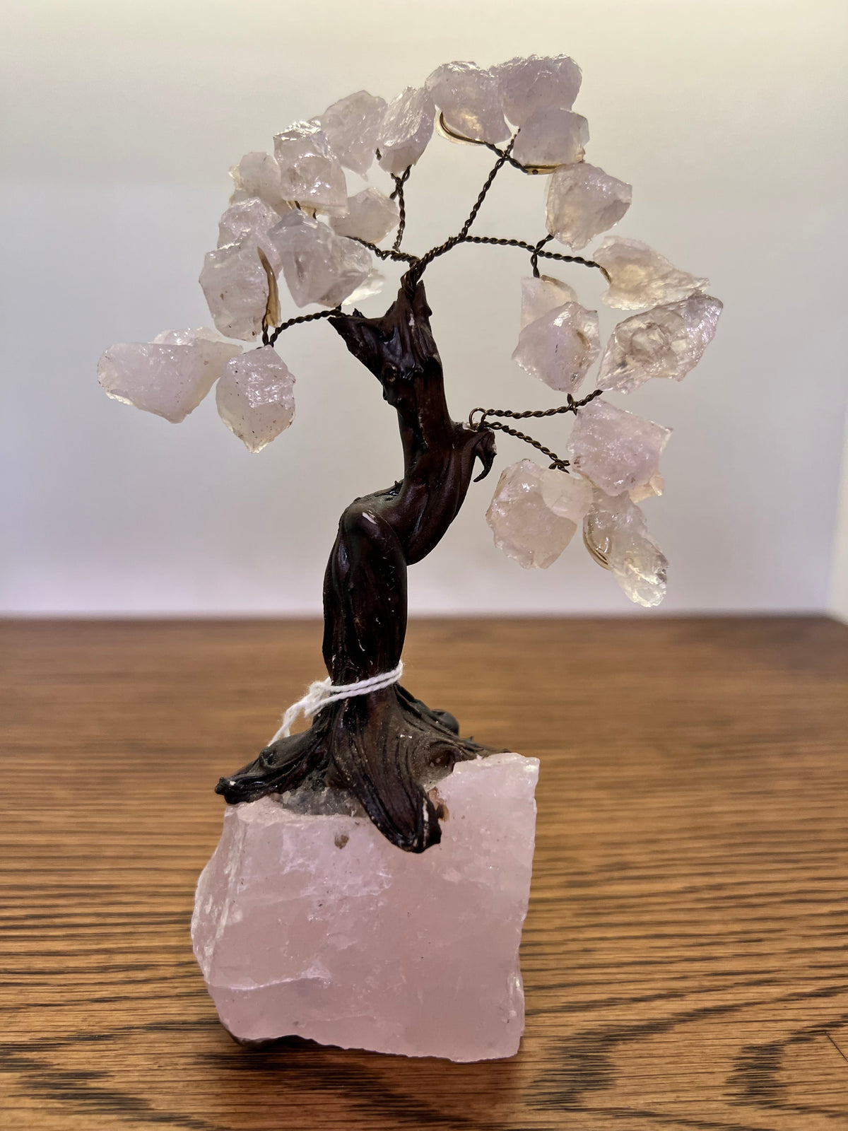 Natural Rose Quartz Crystal Tree on Rose Quartz Base