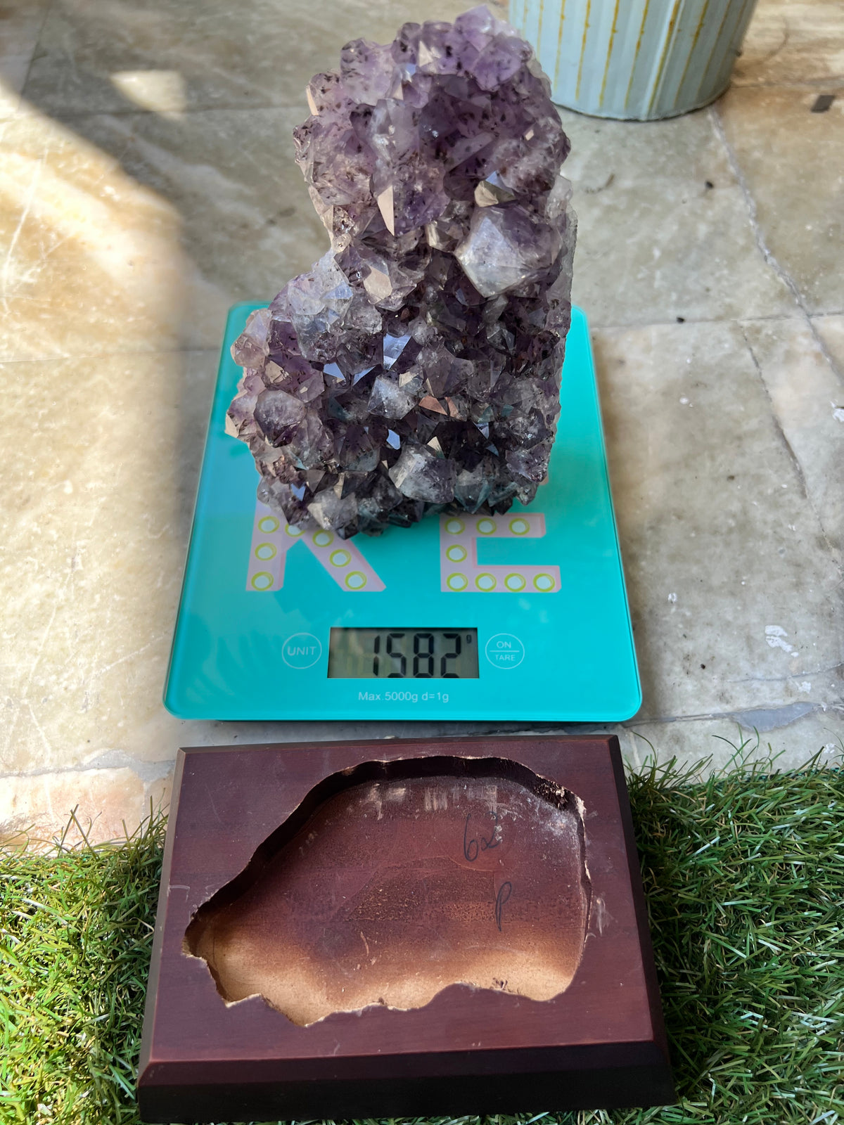 Natural Amethyst Cut Base Clusters with Optional Wooden Base 1.5+ Kg