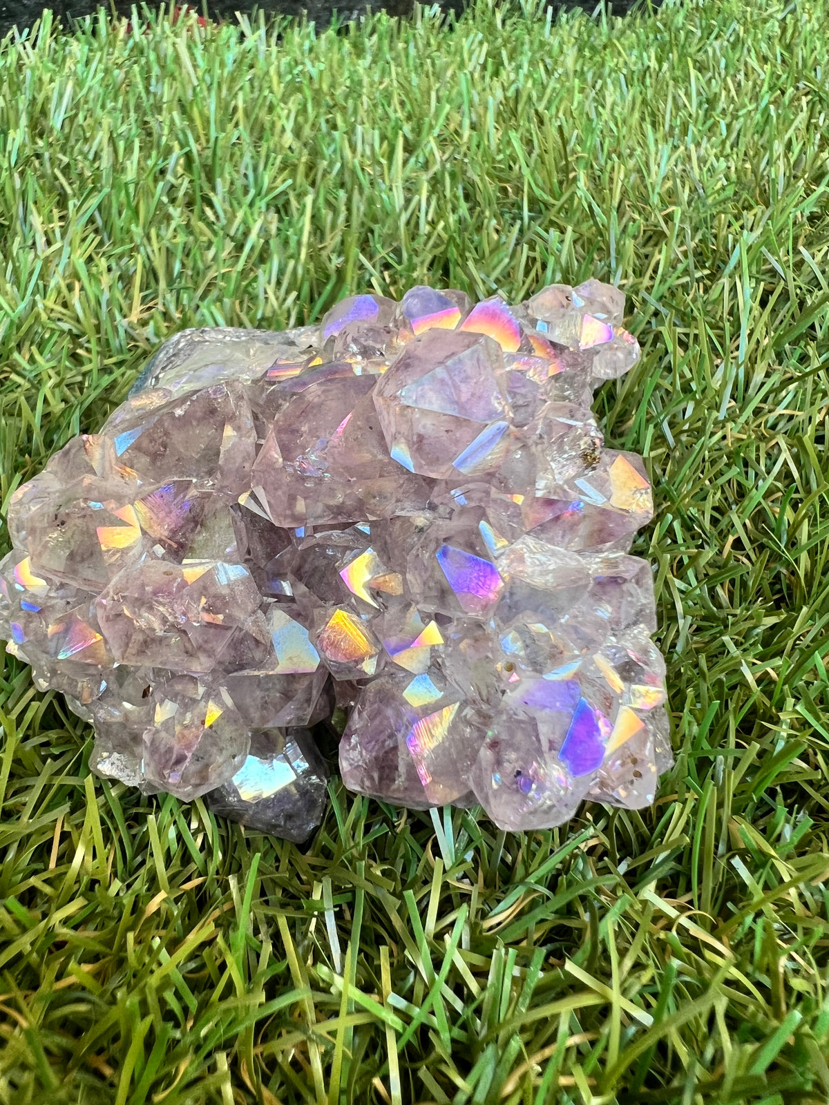 Natural Angel Aura Amethyst Cluster – 232 g