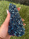 Blue Titanium Aura Quartz Cluster – 514 g
