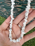 Natural Howlite Chip Necklace | Genuine Irregular Gemstone Chips | Calm, Patience & Emotional Balance