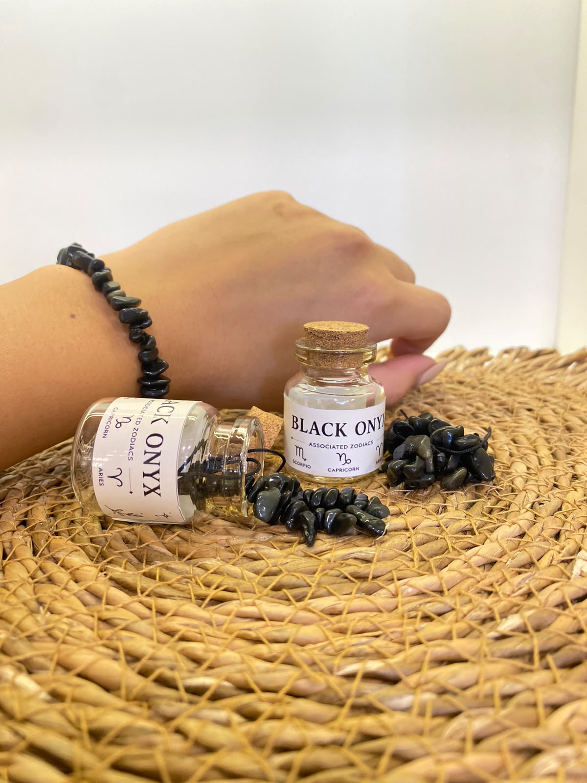 Natural Black Onyx Zodiac Bracelet | Scorpio • Capricorn • Aries