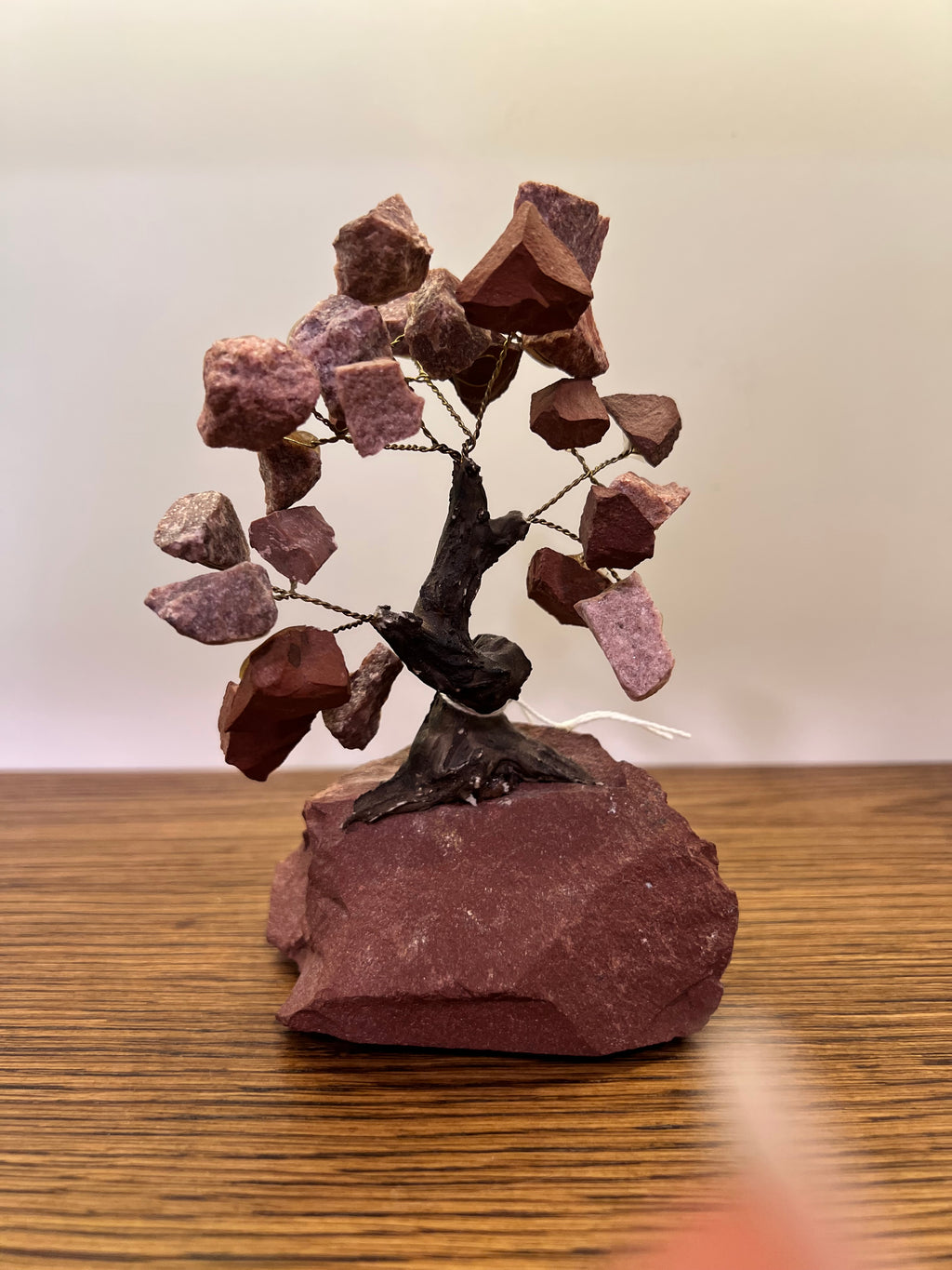 Natural Red Jasper Crystal Tree on Raw Red Jasper Base
