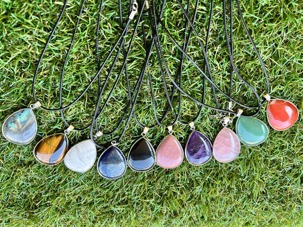 Red Jasper Silver Plated Teardrop Necklace – Strength, Courage & Grounding