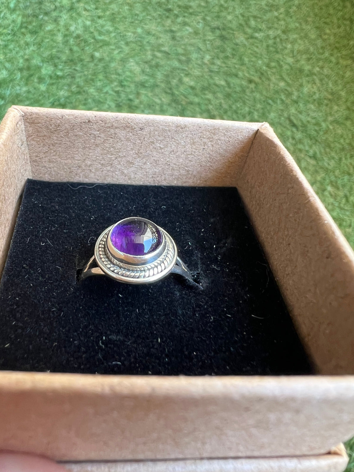 Genuine Natural Amethyst Ring in 925 Italian Sterling Silver