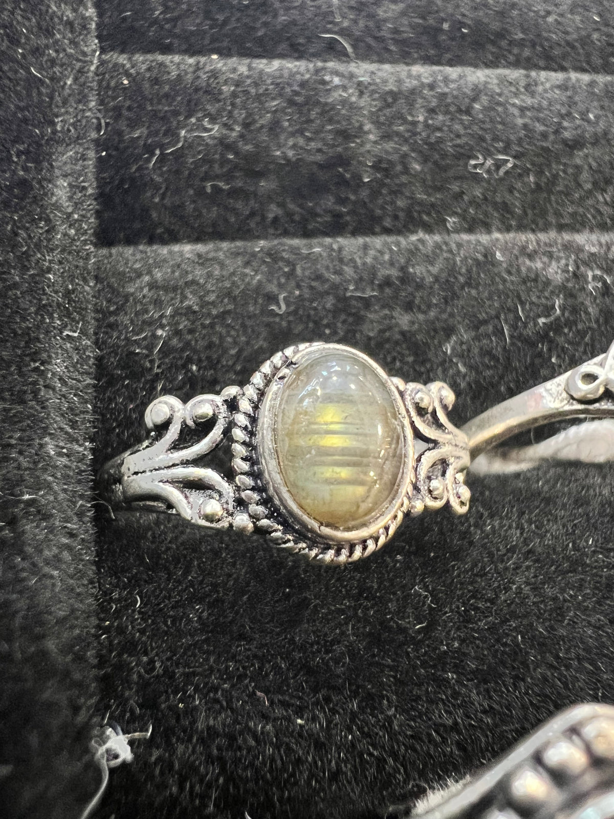 Natural Silver-Plated Crystal Rings Collection “Delicate A”