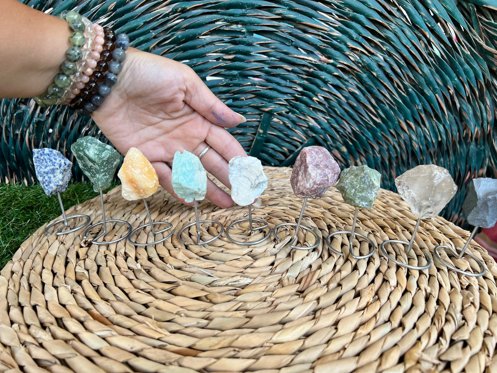 Natural Raw Howlite on Metal Stand | Crystal Display | Approx. 8 cm | Calm, Patience & Peace