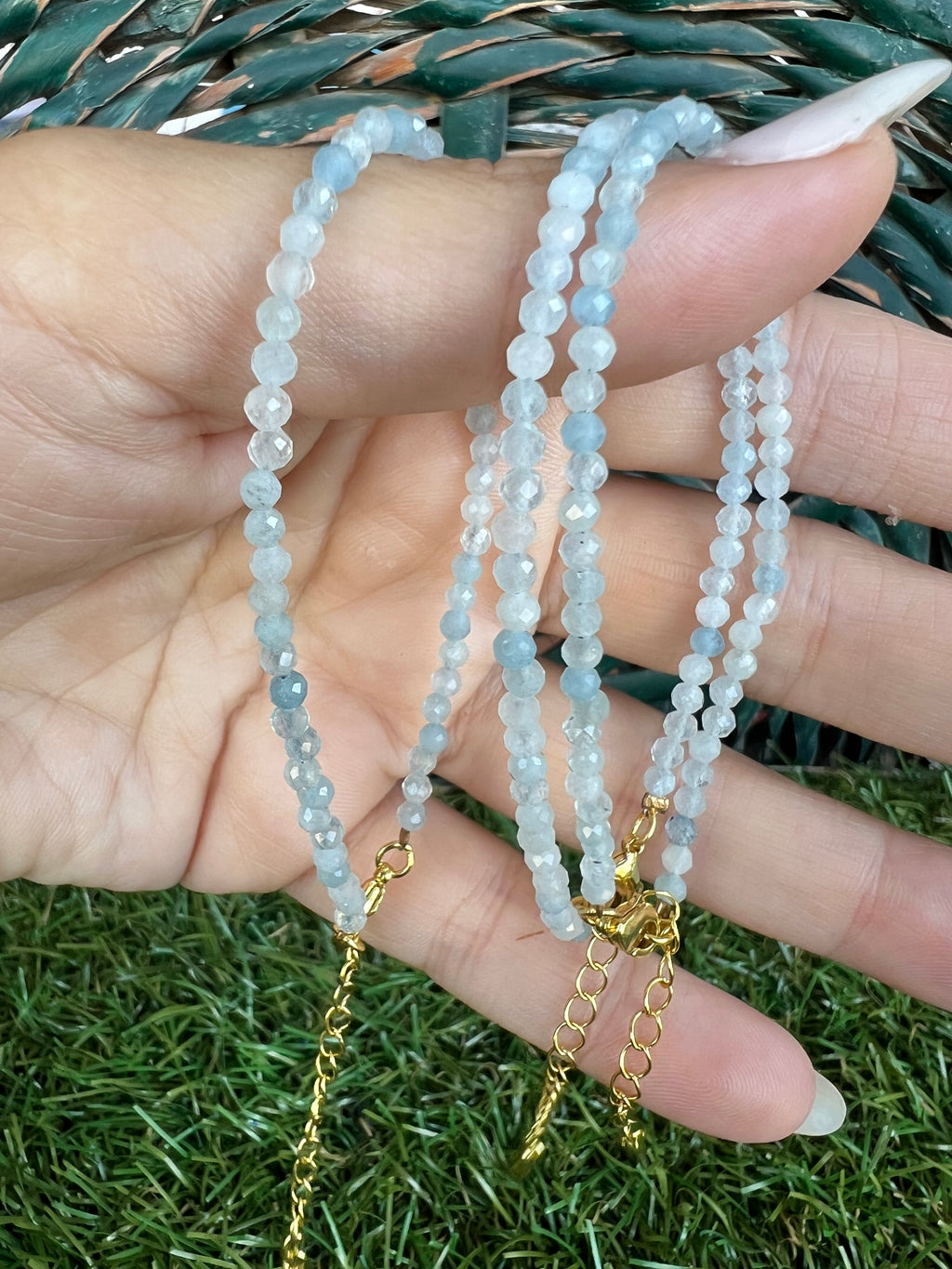3mm Faceted Natural Gemstone Bracelet – Adjustable Gold-Toned Brass
