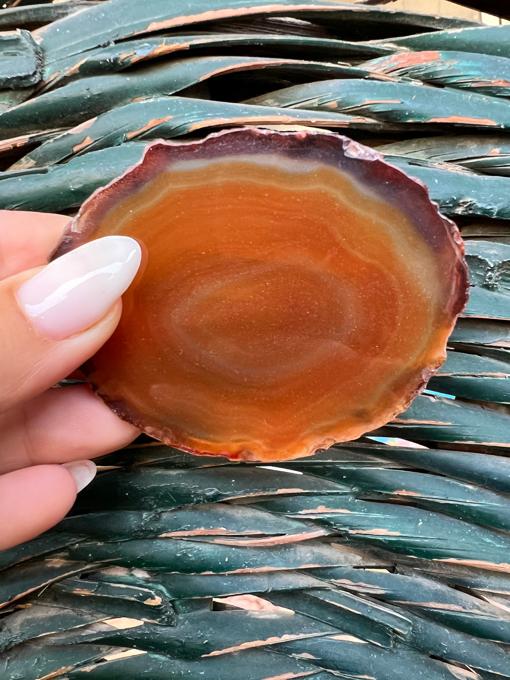 Natural Agate Eye Slice – Protection, Grounding & Focus | 43 g