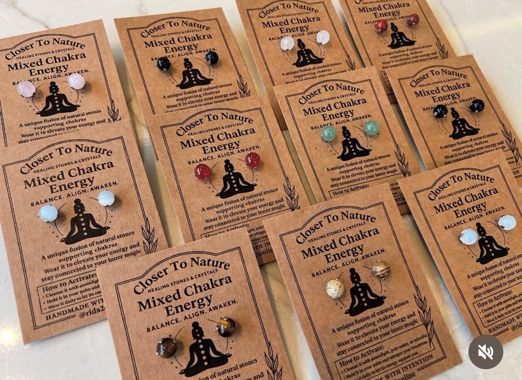 Natural Crystal Stud Earrings Collection