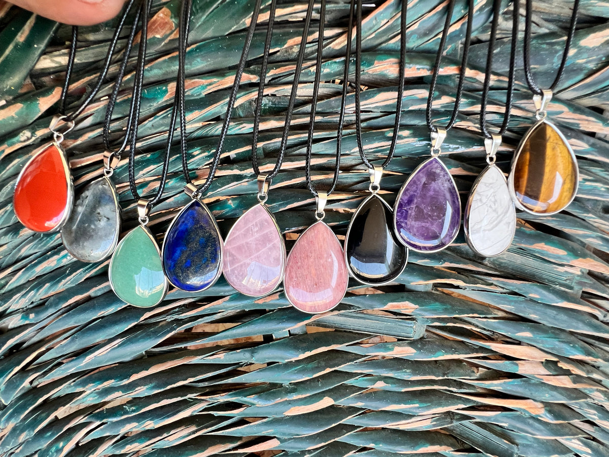 Howlite Silver-Plated Teardrop Necklace – Calm, Patience & Peace