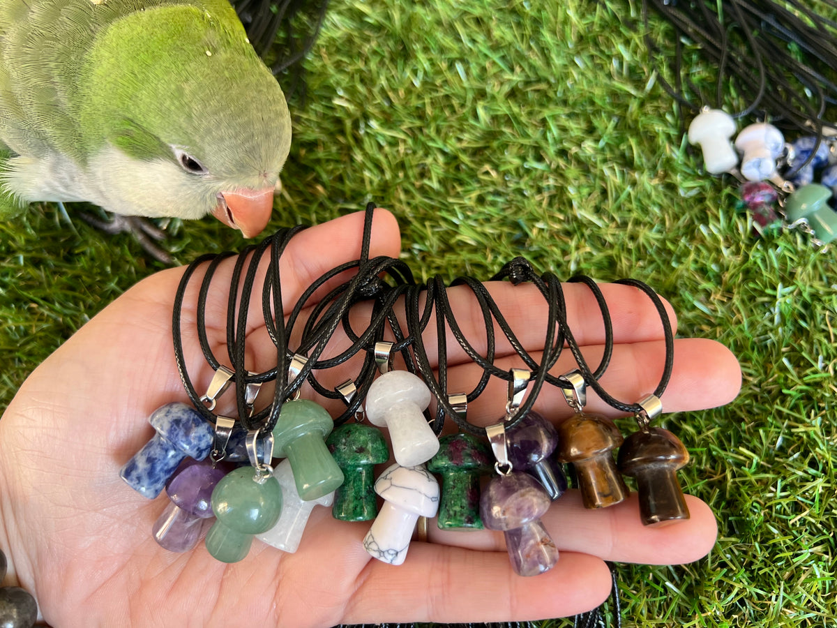 Natural Crystal Mushroom Necklace