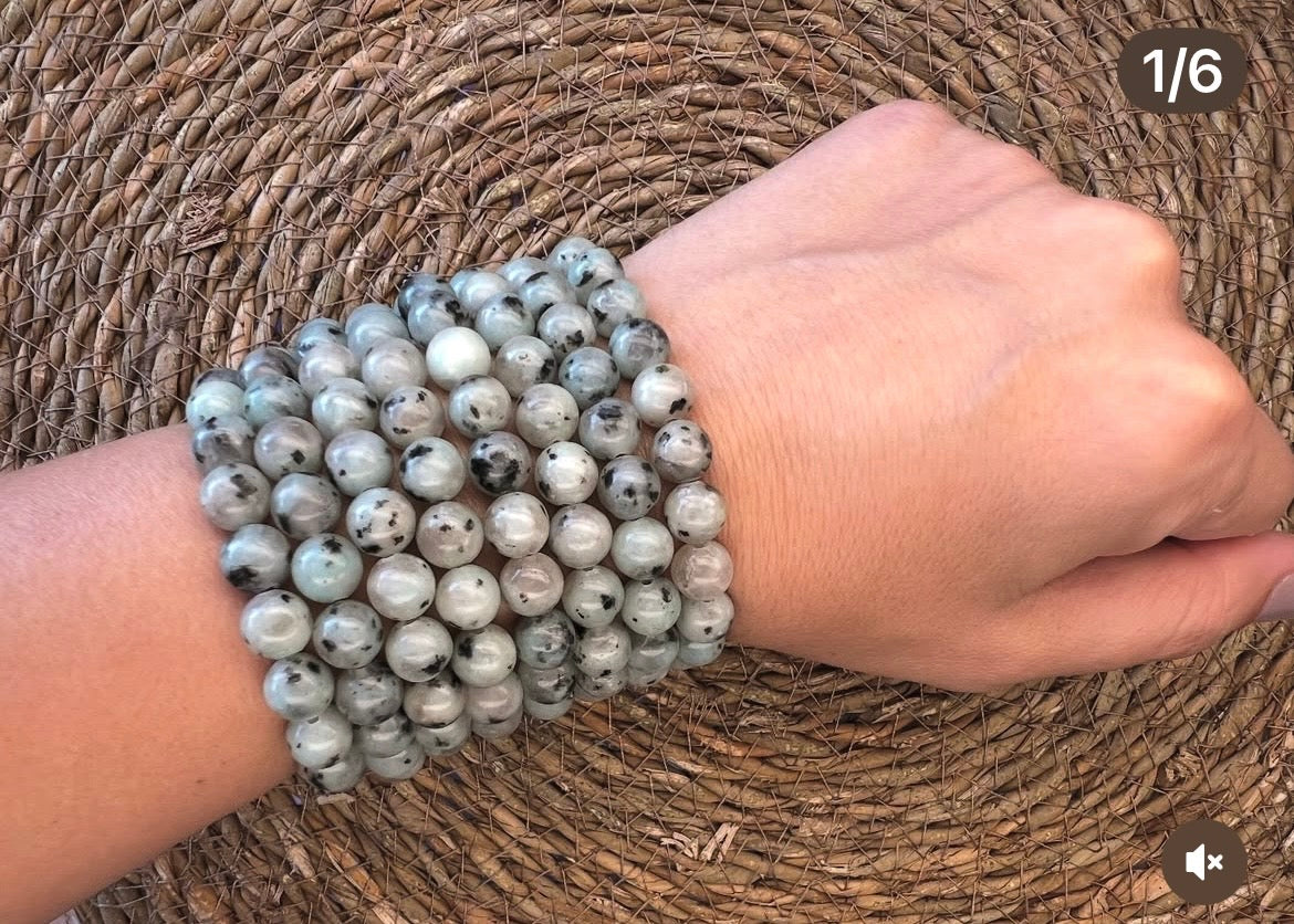 Natural Green Moonstone Intuition & Emotional Balance Bracelet – 8mm Genuine Elastic Beaded Bracelet
