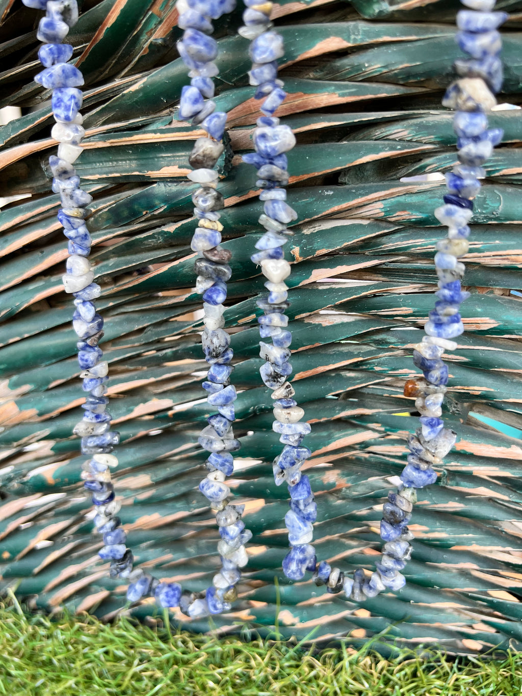 Natural Sodalite Chip Necklace | Genuine Irregular Gemstone Chips | Communication, Intuition & Mental Clarity