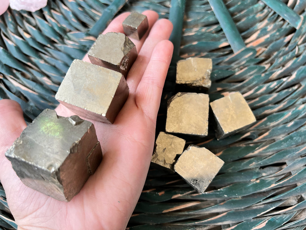 Natural Pyrite Cubes (Raw Cubic Pyrite Crystals)