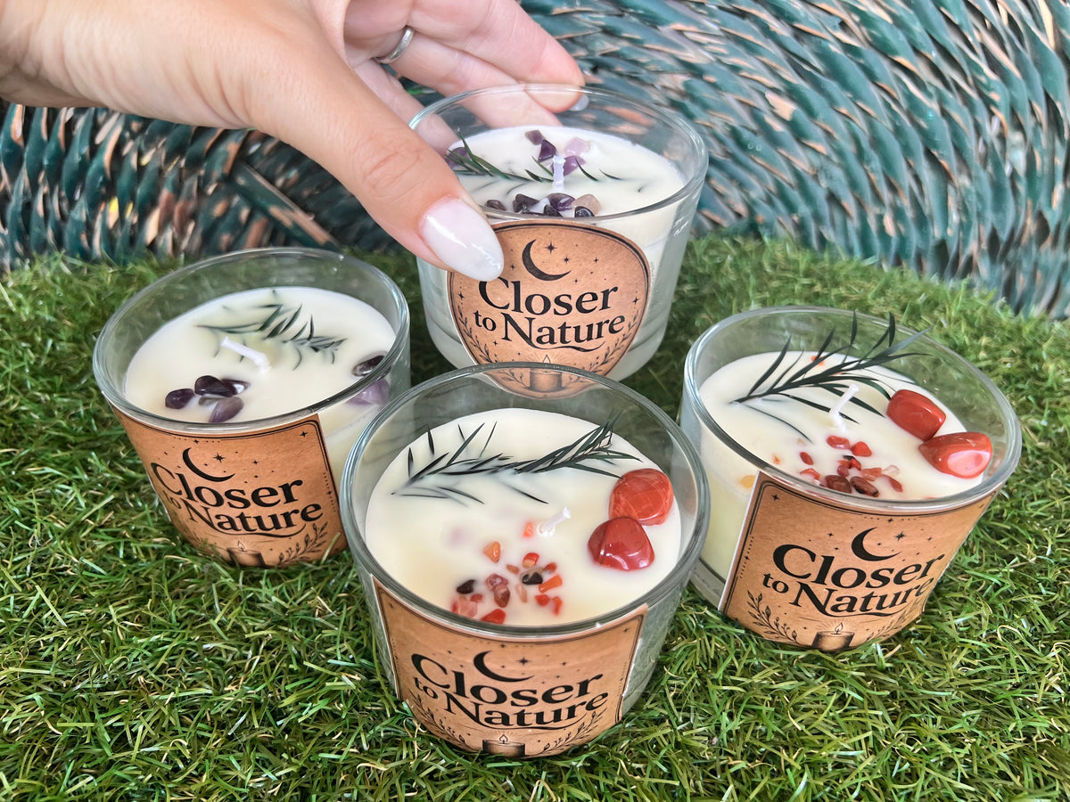 Handmade Natural Soy Crystal Candle | Genuine Crystal Scented Candle
