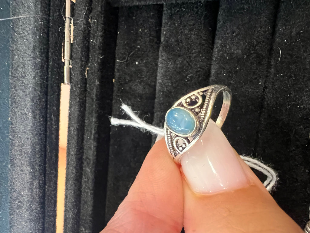 Natural Silver-Plated Crystal Rings Collection “Delicate A”