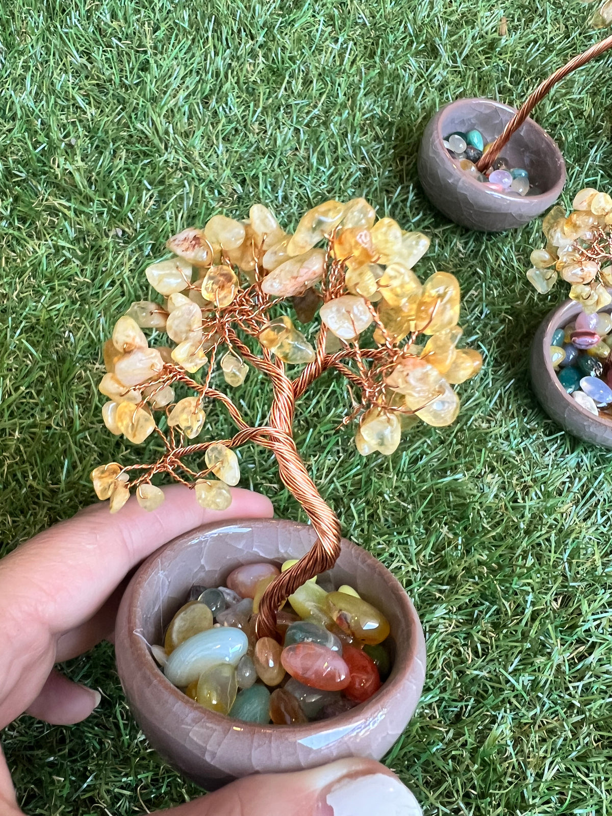 Abundance & Success Citrine Bonsai Crystal Tree in Ceramic Vase