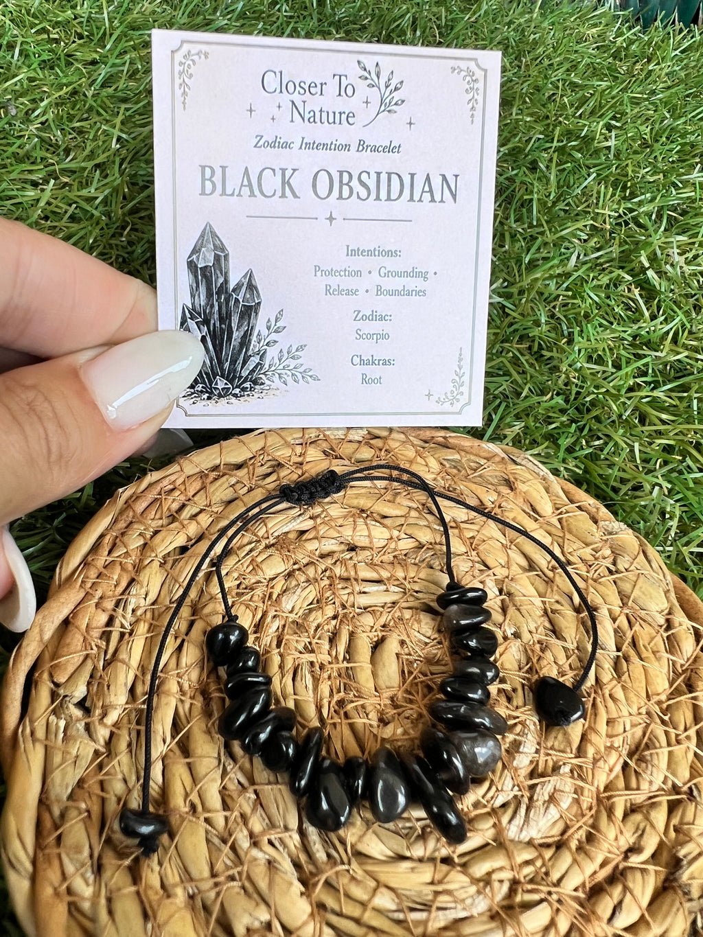 Natural Black Obsidian Zodiac Bracelet – Protection, Grounding & Boundaries | Scorpio, Sagittarius & Capricorn