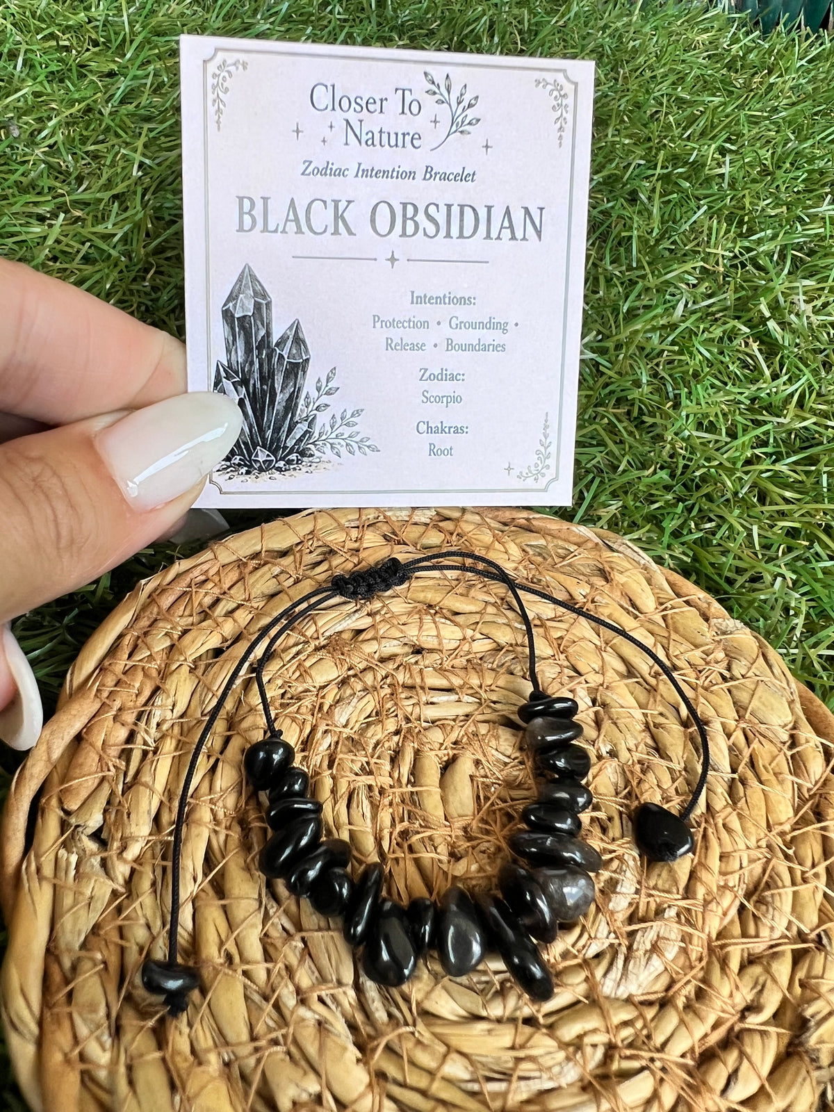 Natural Black Obsidian Zodiac Bracelet – Protection, Grounding & Boundaries | Scorpio, Sagittarius & Capricorn