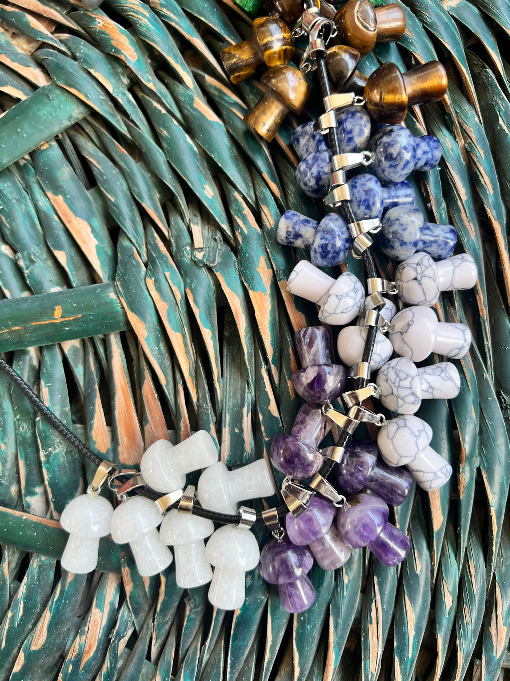 Natural Crystal Mushroom Necklace